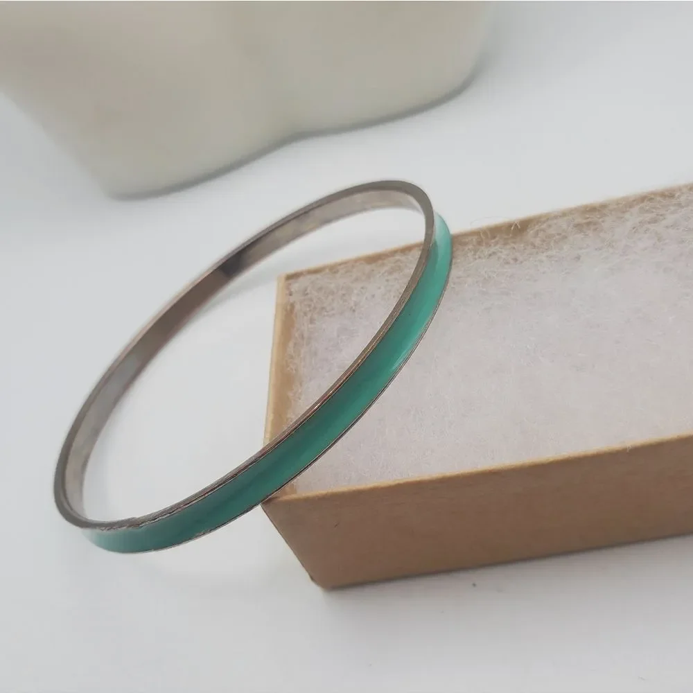 Seagreen enamel 1990s‎ slider bracelet bangle